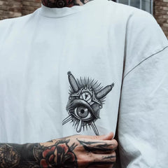 Original trendy brand American retro dark goth short sleeved men's and women's loose cotton heavyweight niche hip-hop T-shirt street