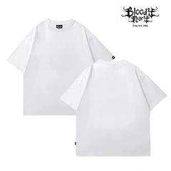 Solid color trendy brand loose T black short sleeved T-shirt for men, versatile, breathable and comfortable, drop shoulder sleeve top, heavyweight pure cotton 280G