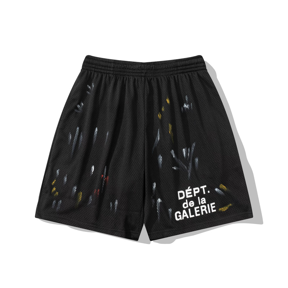 Gallery Dept. Mesh Paint Splatter Athletic Shorts - Black