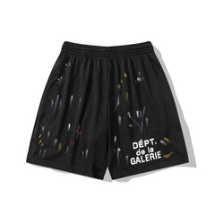 Gallery Dept. Mesh Paint Splatter Athletic Shorts - Black