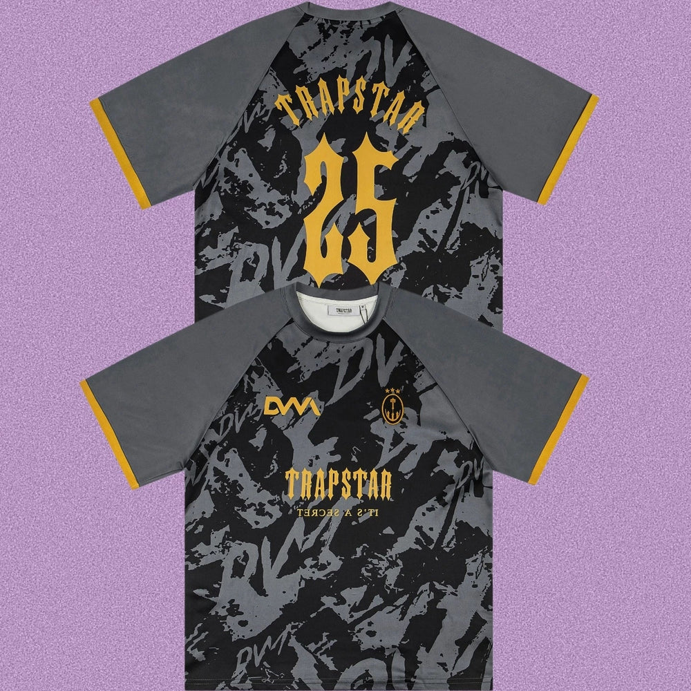 Trapstar Camo Raglan Football Jersey - Charcoal/Yellow