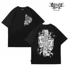 Original Trendy American Chicano Crying and Smiling Chicano Short sleeved T-shirt for Men and Women, Loose Cotton, Heavy Weight Tattoo Artist