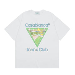 Casablanca Tennis Club Triangle Graphic T-Shirt - White