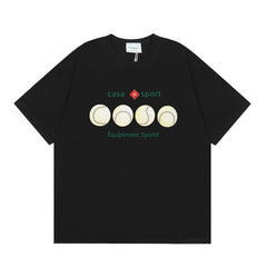 Casablanca Sport Tennis Ball Row T-Shirt - Black