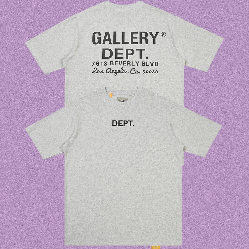 Gallery Dept. Beverly Blvd Address Short Sleeve T-Shirt - Light Grey