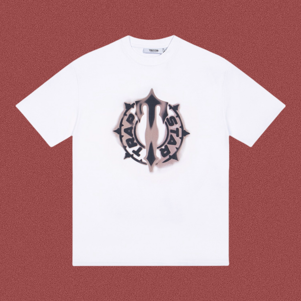 Trapstar Spiked Circle "T" Graphic Tee - White/Khaki