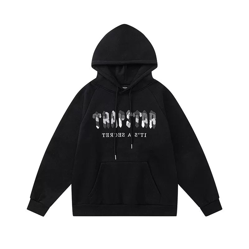 Trapstar Style Autumn/Winter Decoded Graphic Hoodie - Black