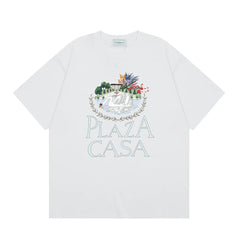 Casablanca Plaza Casa Floral Fountain T-Shirt - White