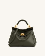 Lucia Classic Top Handle Bag - Dark Olive Green