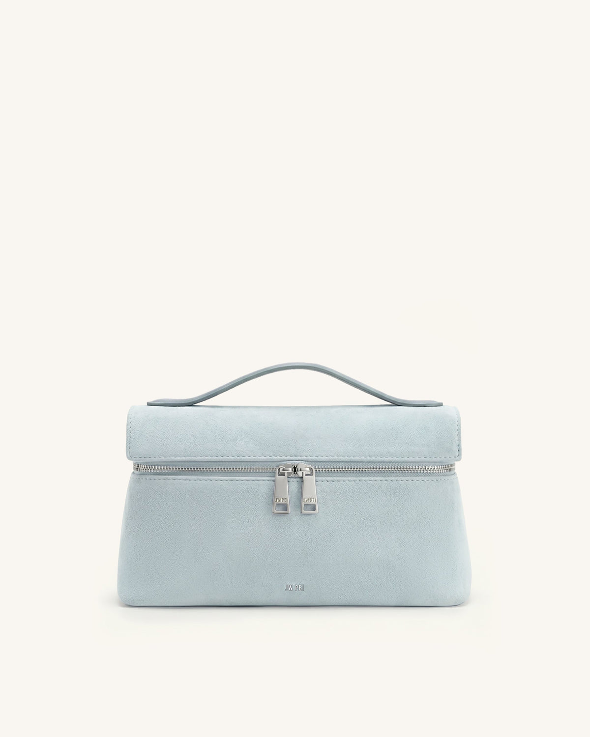 Thea Faux Suede Top Handle Bag - Light Blue