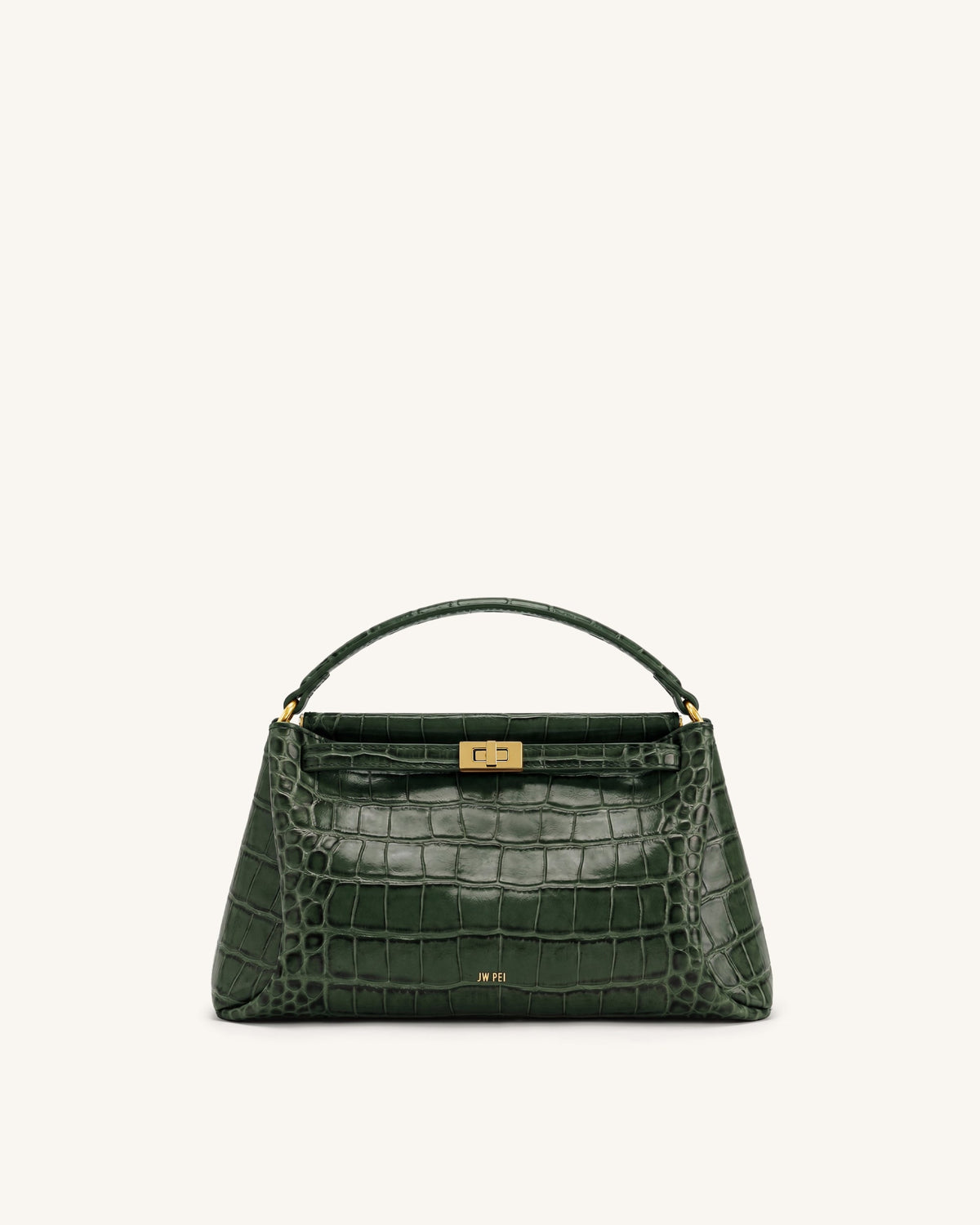 Carmen Top Handle Bag - Forest Green Croc
