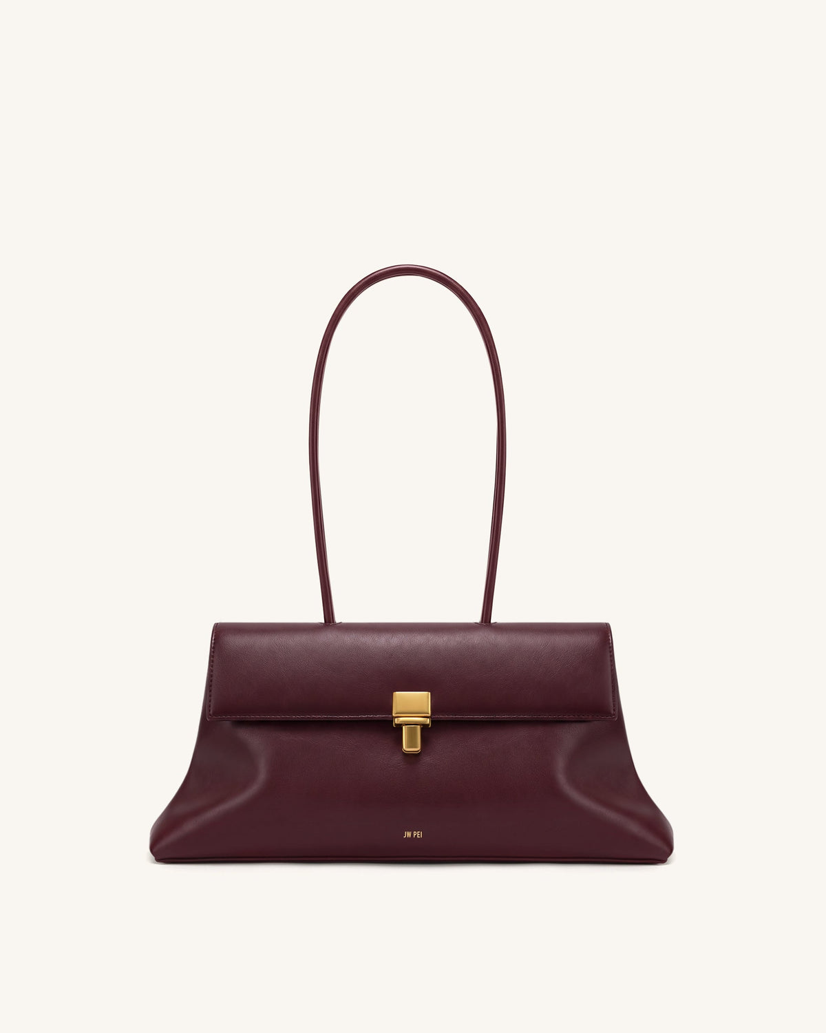 Selene Lock Flap Shoulder Bag - Burgundy