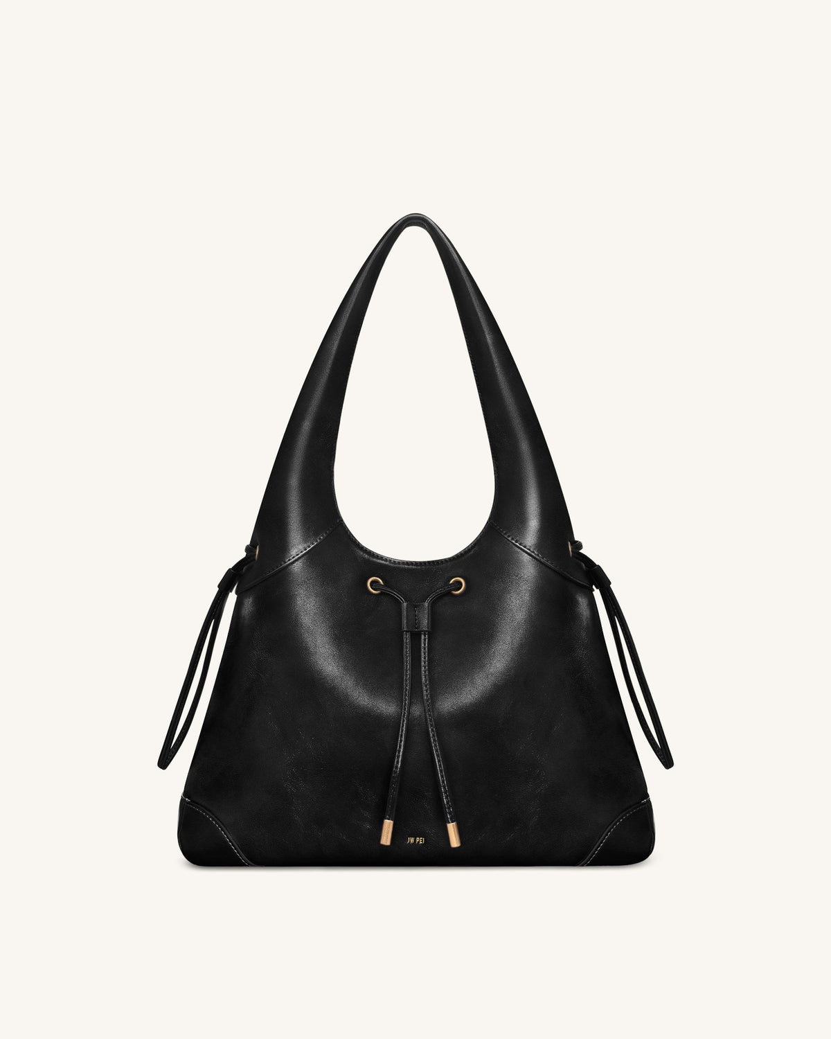 Celandra Drawstring Hobo Bag - Black