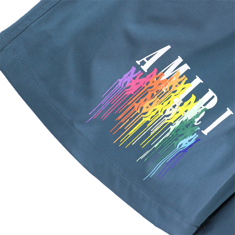 Amiri Fashion T-shirt And Shorts Suit