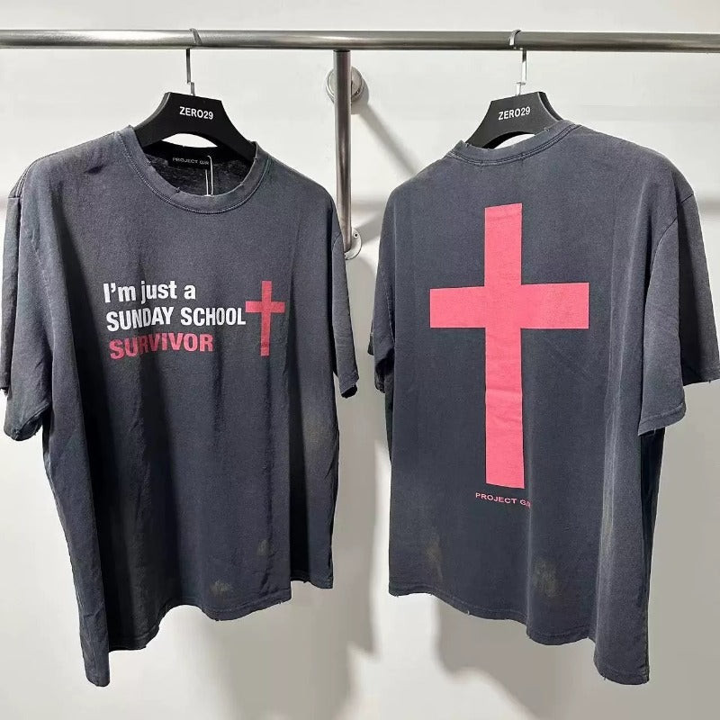 VTG T Shirts Men Creative Pure Cotton High-Street Fashion