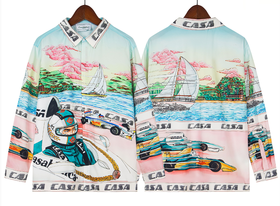 Casablanca Grand Prix Racing Silk-Style Shirt - Multi