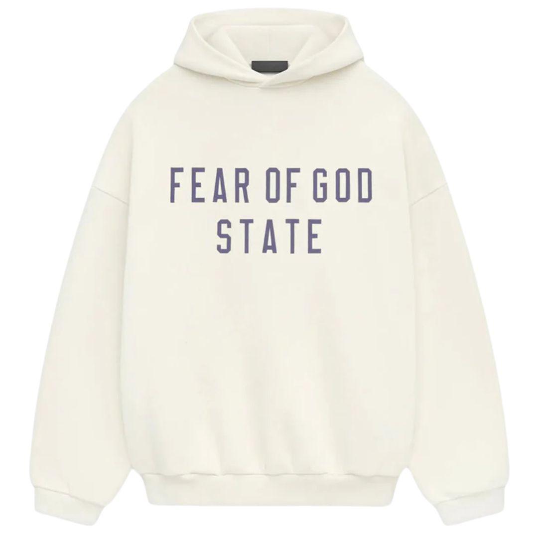 ESSENTIALS FOG STATE LOGO HOODIE WHITE FW24
