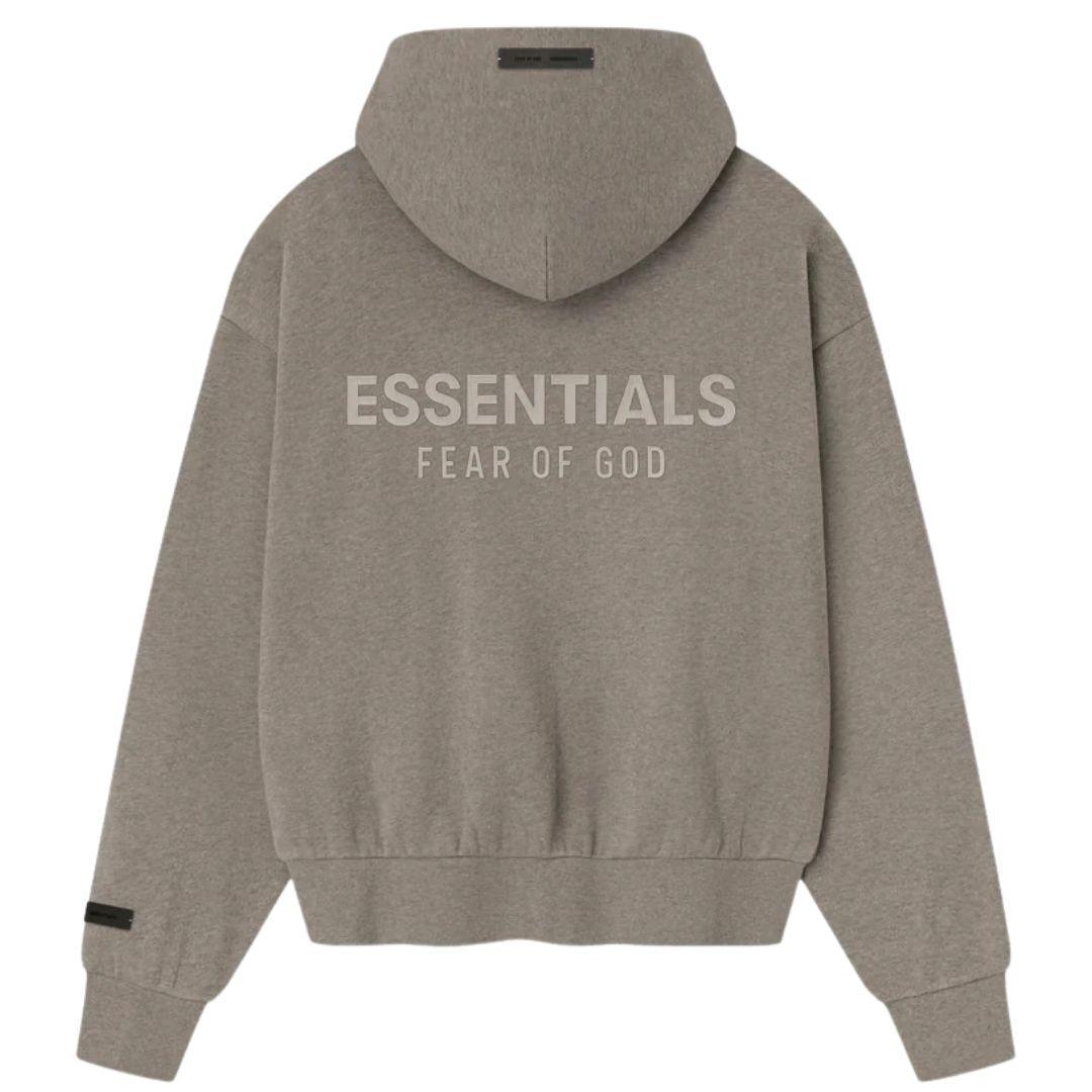 ESSENTIALS FOG CLASSIC FIT ZIP UP HOODIE HOMESTEAD HEATHER SS25
