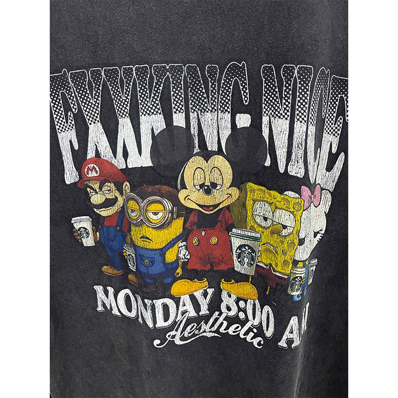 VTG T Shirts Men Creative Pure Cotton High-Street Fashion