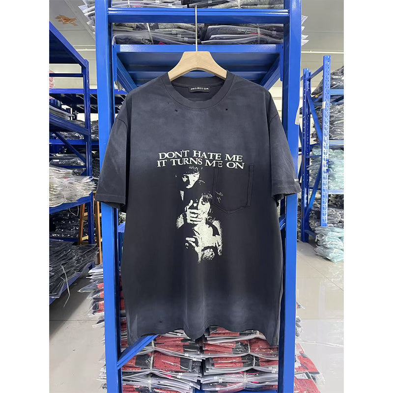 VTG T Shirts Men Creative Pure Cotton High-Street Fashion