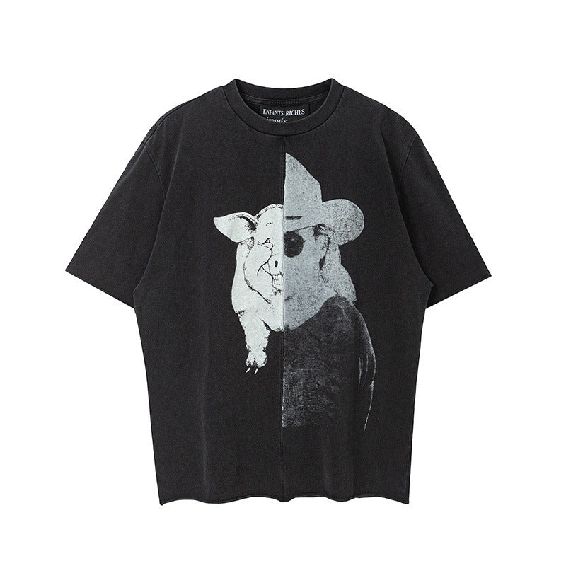 VTG T Shirts Men Creative Pure Cotton High-Street Fashion
