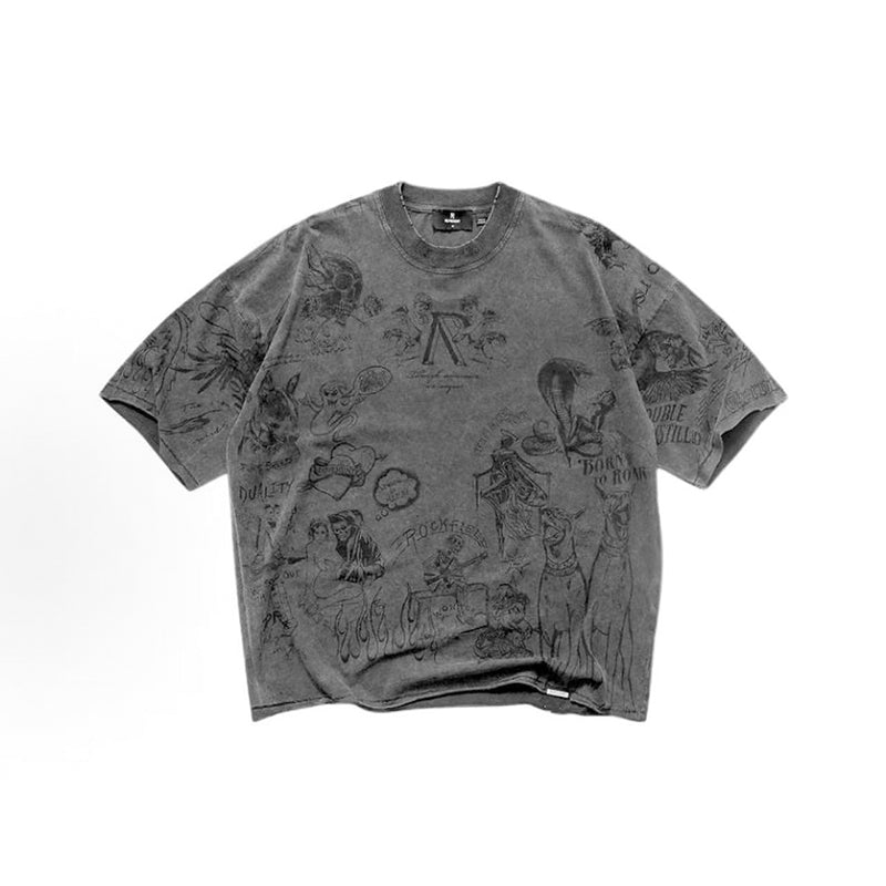VTG T Shirts Men Creative Pure Cotton High-Street Fashion