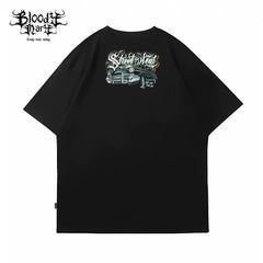 Original Trendy American Street West Coast Clown Short Sleeve T-shirt for Men and Women Loose Cotton Heavy Weight Chicano T-shirt