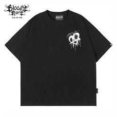 Original American street flower font retro loose cotton heavyweight Chicano hip-hop niche trend tattoo artist T