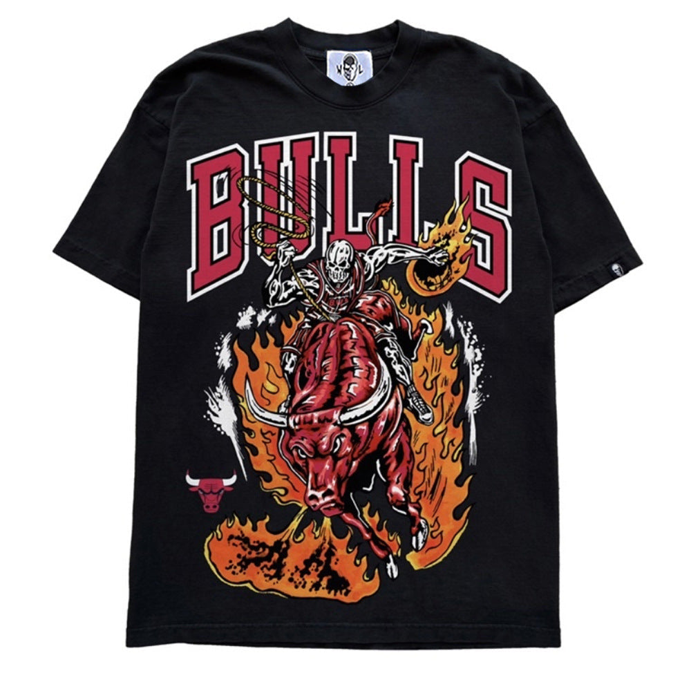 Warren Lotas Chicago Bulls Flame Bull T-Shirt - Black