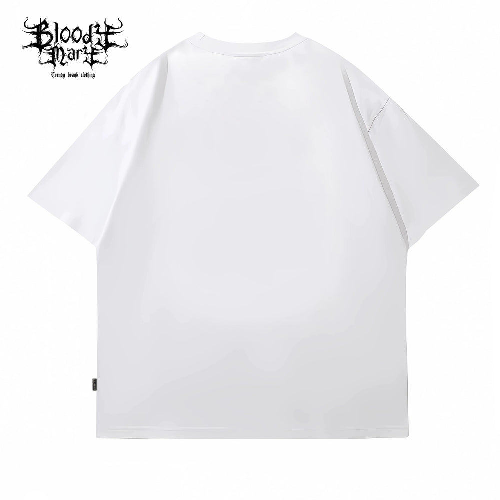 Solid color trendy brand loose T black short sleeved T-shirt for men, versatile, breathable and comfortable, drop shoulder sleeve top, heavyweight pure cotton 280G