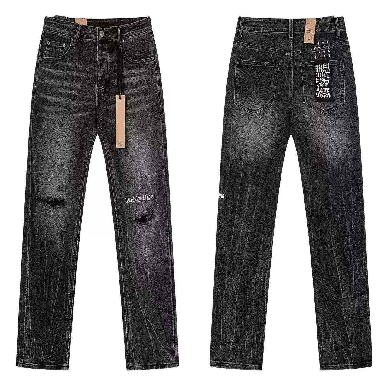 Ksubi Heavy Wash Distressed Knee Denim - Washed Black