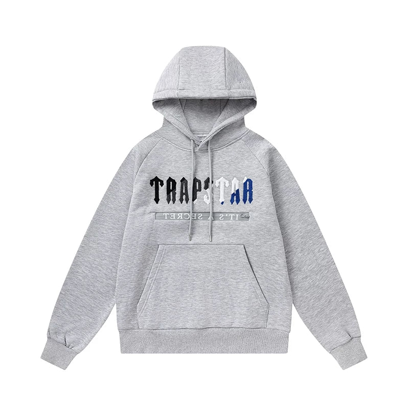 Trapstar Style Autumn/Winter Gradient Logo Graphic Hoodie - Heather Grey