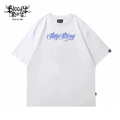 American street Chicano floral font short sleeved loose cotton heavyweight niche hip-hop tattoo artist trendy T-shirt