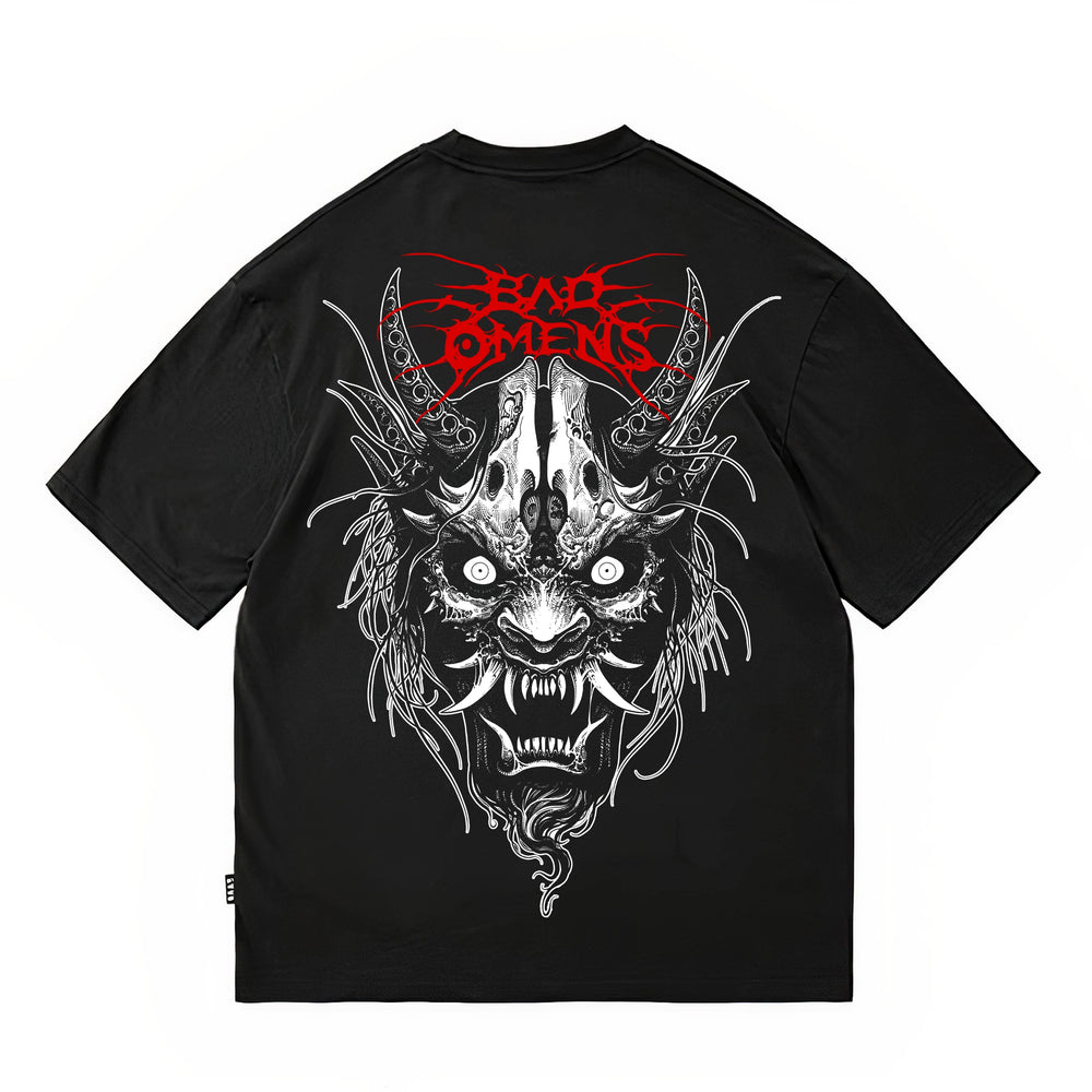 Original Trendy Brand Design American Trendy Hip Hop Retro Dark Prajna Tattoo Artist Short Sleeve Pure Cotton T-shirt for Men and Women