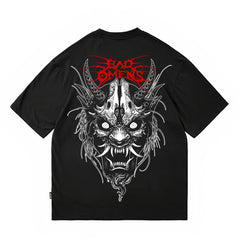 Original Trendy Brand Design American Trendy Hip Hop Retro Dark Prajna Tattoo Artist Short Sleeve Pure Cotton T-shirt for Men and Women