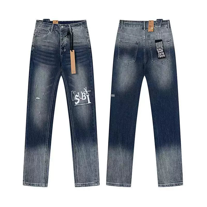 Ksubi Gradient Wash & Box Logo Denim - Dark Blue