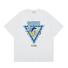 Casablanca Paris Wave & Crocodile Graphic T-Shirt - White