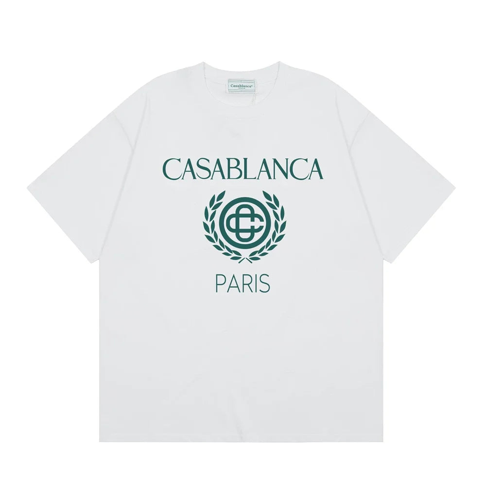 Casablanca Paris Laurel Wreath Logo T-Shirt - White
