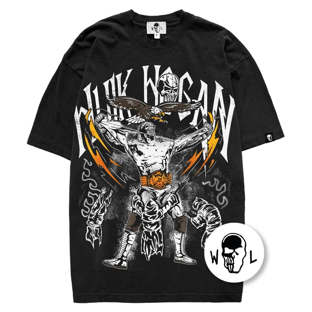 Warren Lotas Hulk Hogan Wrestling T-Shirt - Black