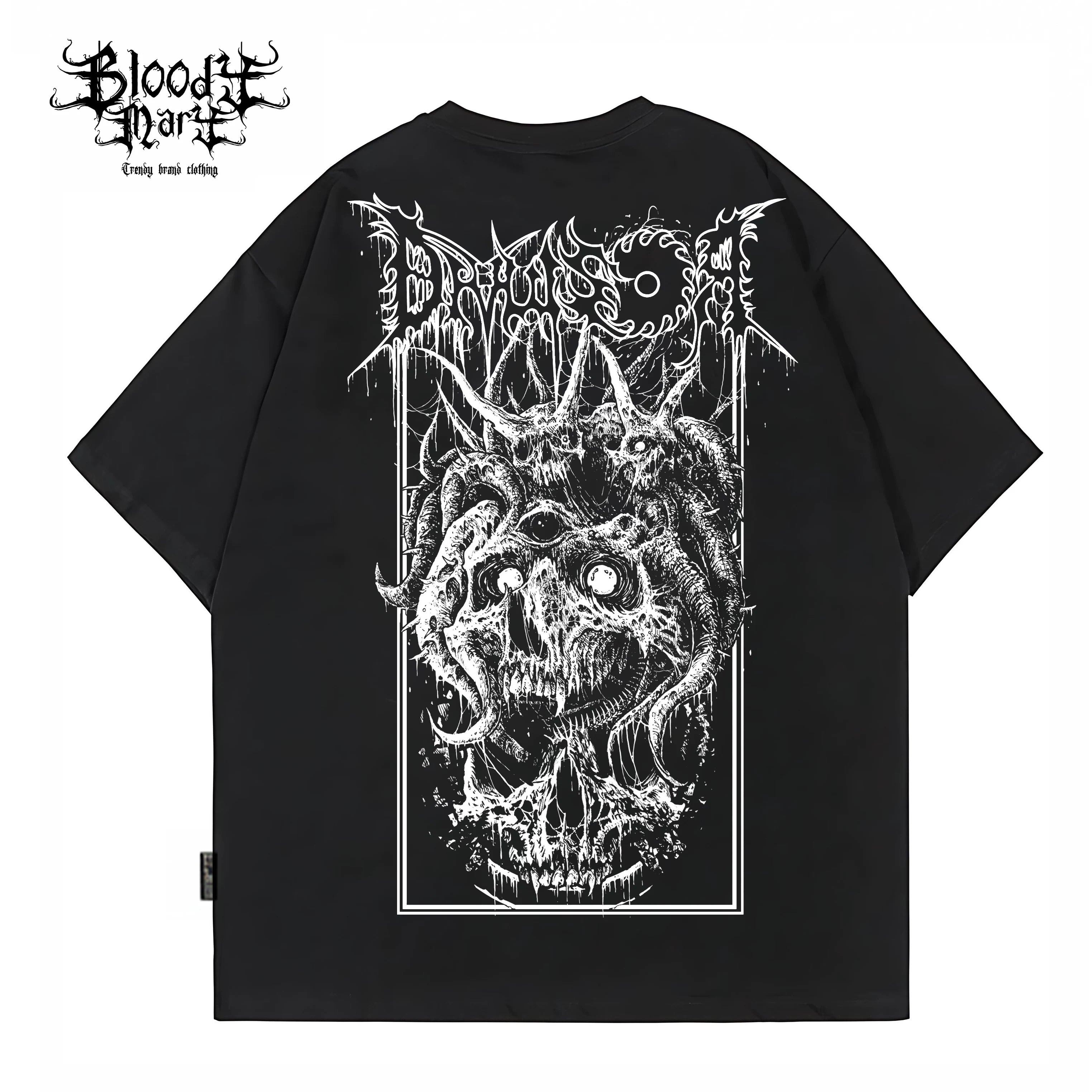 Original American street flower font retro loose niche hip-hop pure cotton Chicano trendy T-shirt tattoo artist