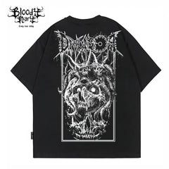 Original American street flower font retro loose niche hip-hop pure cotton Chicano trendy T-shirt tattoo artist