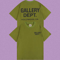 Gallery Dept. Hollywood Logo Short Sleeve T-Shirt - Olive Green/Black