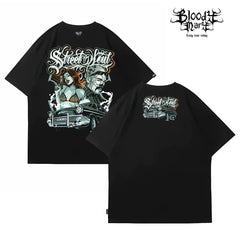 Original Trendy American Street West Coast Clown Short Sleeve T-shirt for Men and Women Loose Cotton Heavy Weight Chicano T-shirt