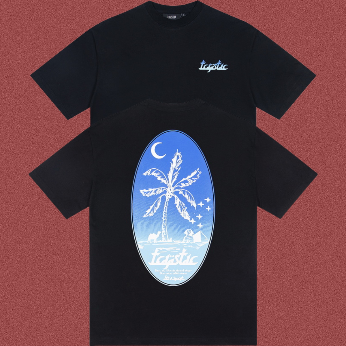 Trapstar Palm Tree Night Oval Graphic Tee - Black