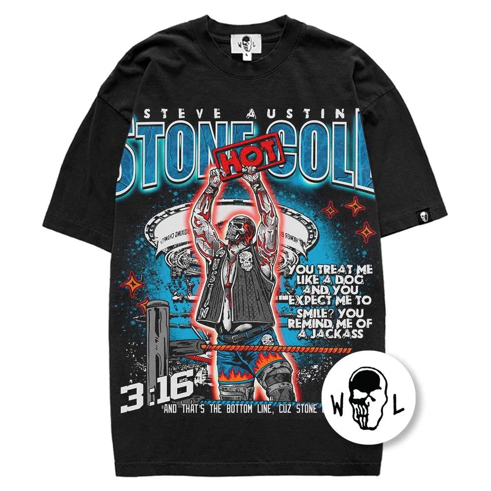Warren Lotas Stone Cold Steve Austin T-Shirt - Black