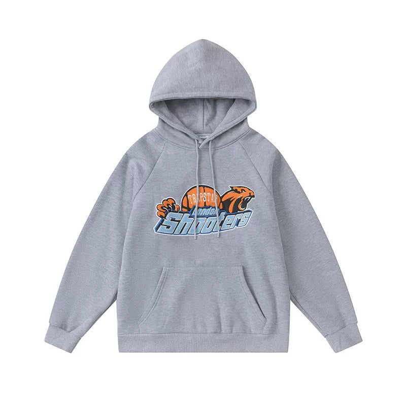 Trapstar Style Autumn/Winter Blue & Orange Shooters Hoodie - Heather Grey