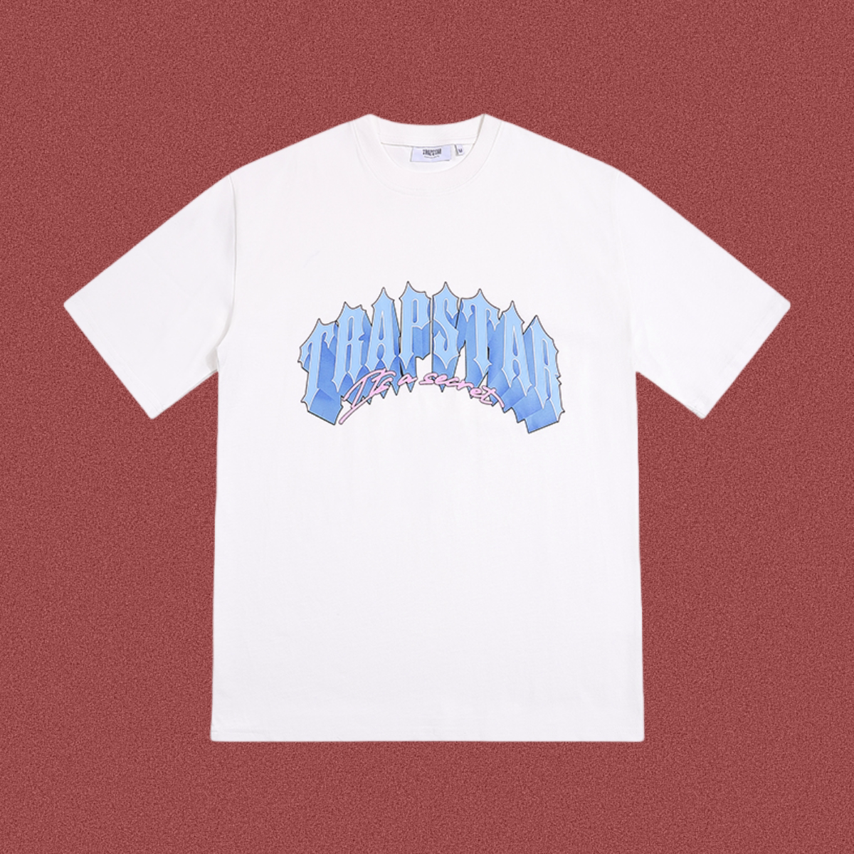 Trapstar Blue Gradient Arch Logo Tee - White