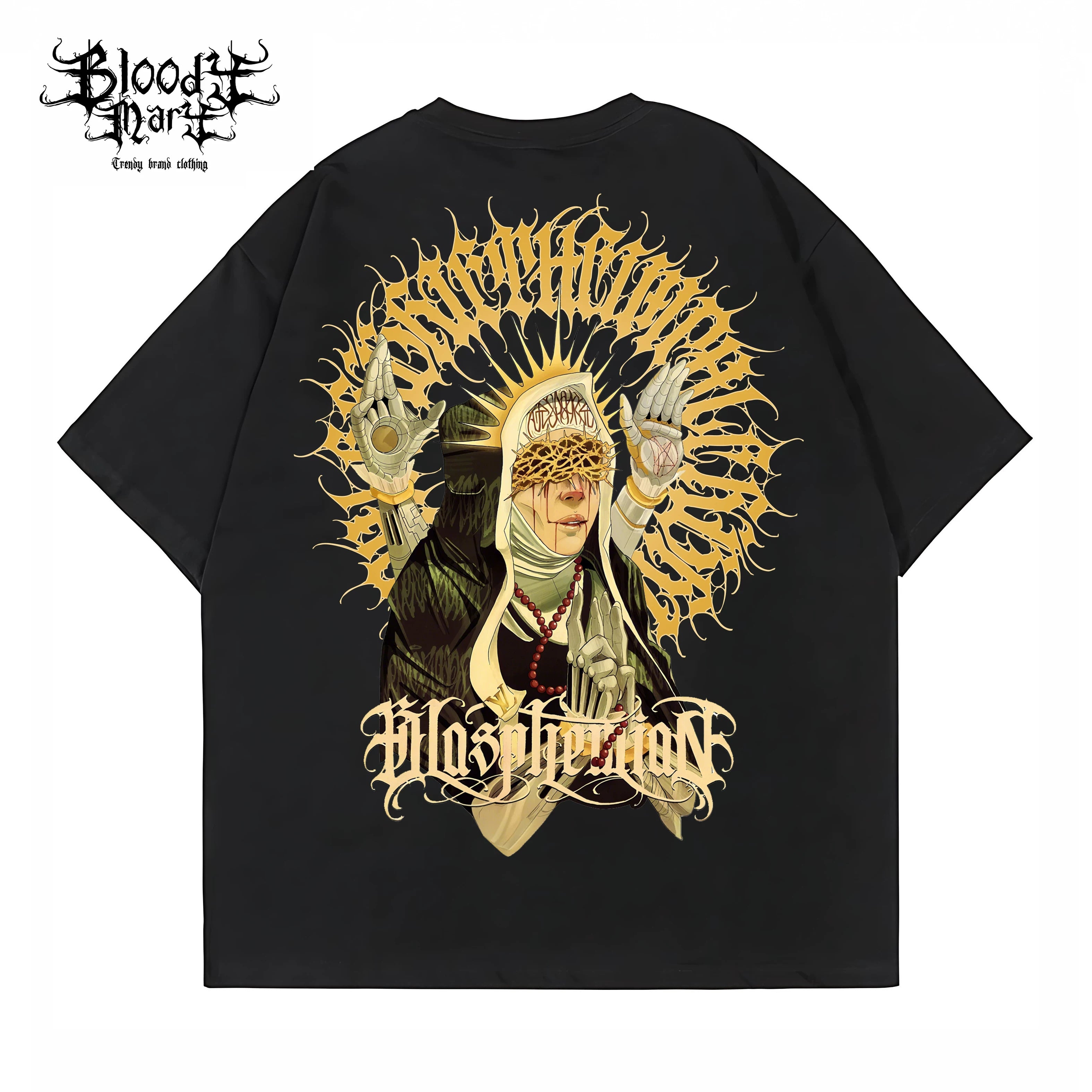 American street retro West Coast floral font short sleeved loose cotton heavyweight niche hip-hop tattoo artist trendy T-shirt