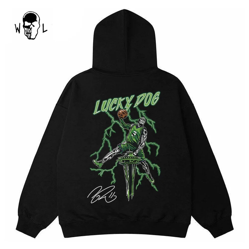 Warren Lotas Lucky Dog Lightning Hoodie - Black