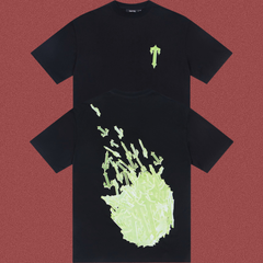 Trapstar Neon Green Multi-T Explosion Tee - Black
